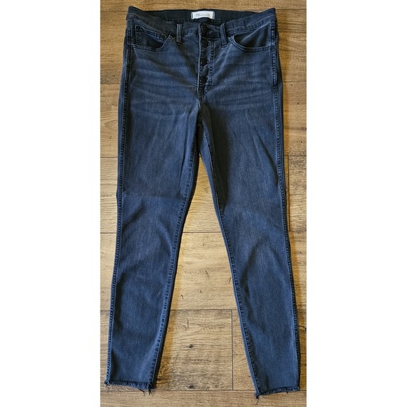 Madewell Denim - MADEWELL Womens Size 28 Black Stretch Denim 10" High Rise Skinny Jeans 29x26‎